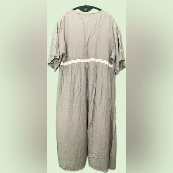 Judith March Gray Maxi Dress with Colorful Embroidery - Picture 2 of 7